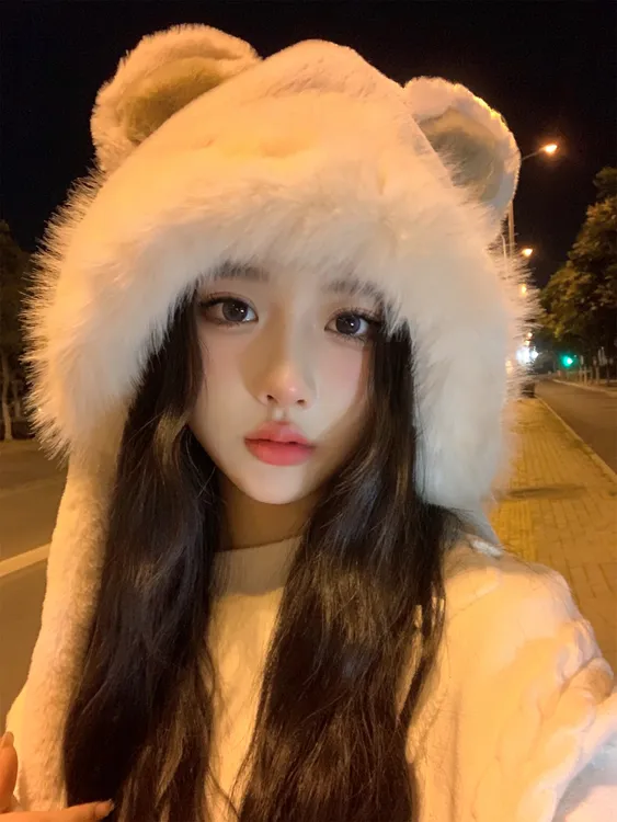 韩版网红百搭毛绒骑车冬天防寒加厚防风防冻秋冬季保暖帽绒帽帽子
