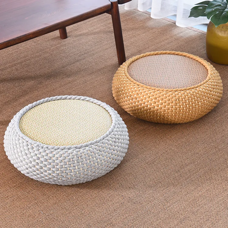 藤编蒲团客厅坐垫地上榻榻米草编坐墩加厚日式打坐垫家用禅修垫子