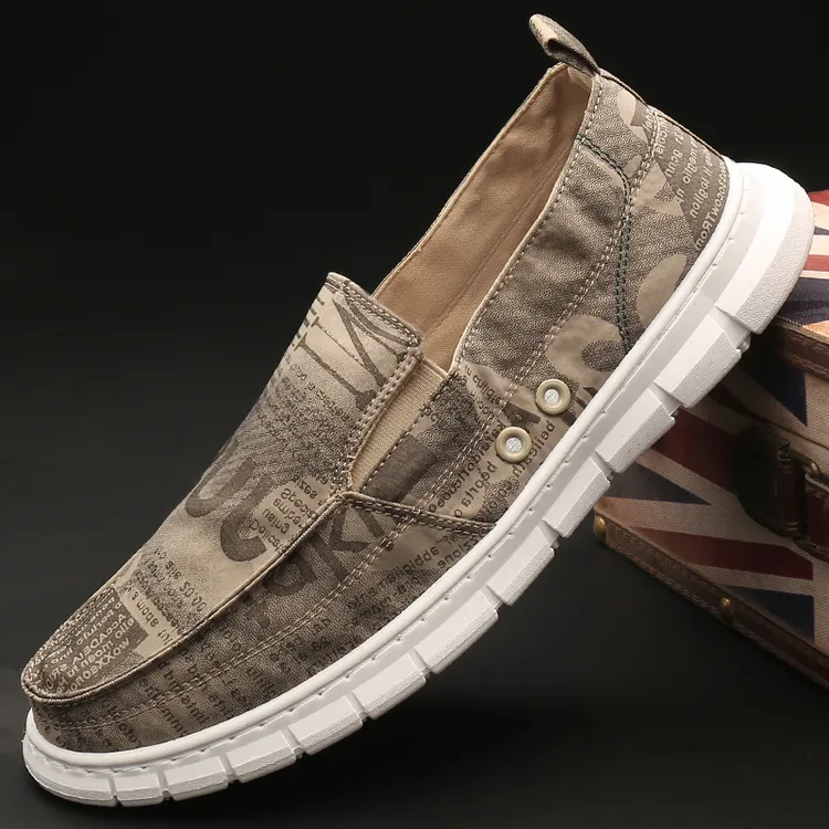 23010春夏男士帆布鞋低帮休闲透气鞋百搭软底鞋一脚蹬男士布鞋