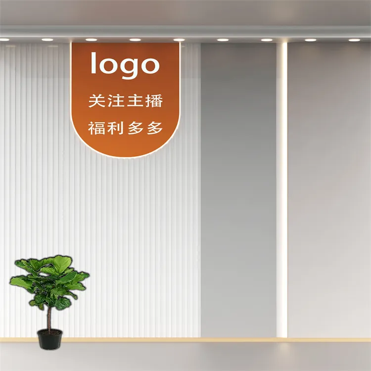 新款高端品牌直播间背景墙男女服装美容美妆专柜拍摄3d立体背景布