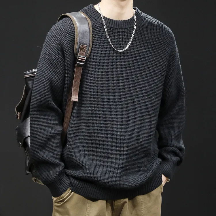 MR.MUDI/穆迪先生针织毛衣男冬季新款慵懒内搭宽松大码男士秋冬款