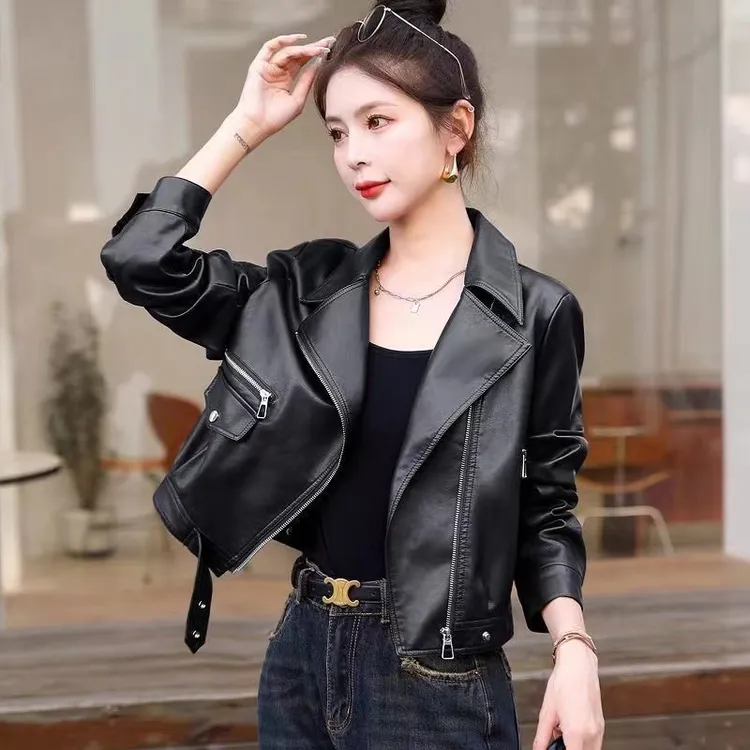 2025爆款皮夹克女外套短款pu皮衣女装显瘦休闲机车春秋网红时尚