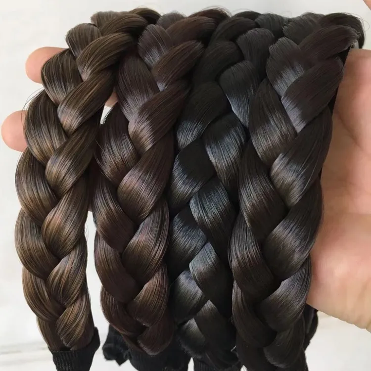 [新品加宽]假发发箍假发辫子麻花辫子假发头饰假发盖白发盖顶发卡