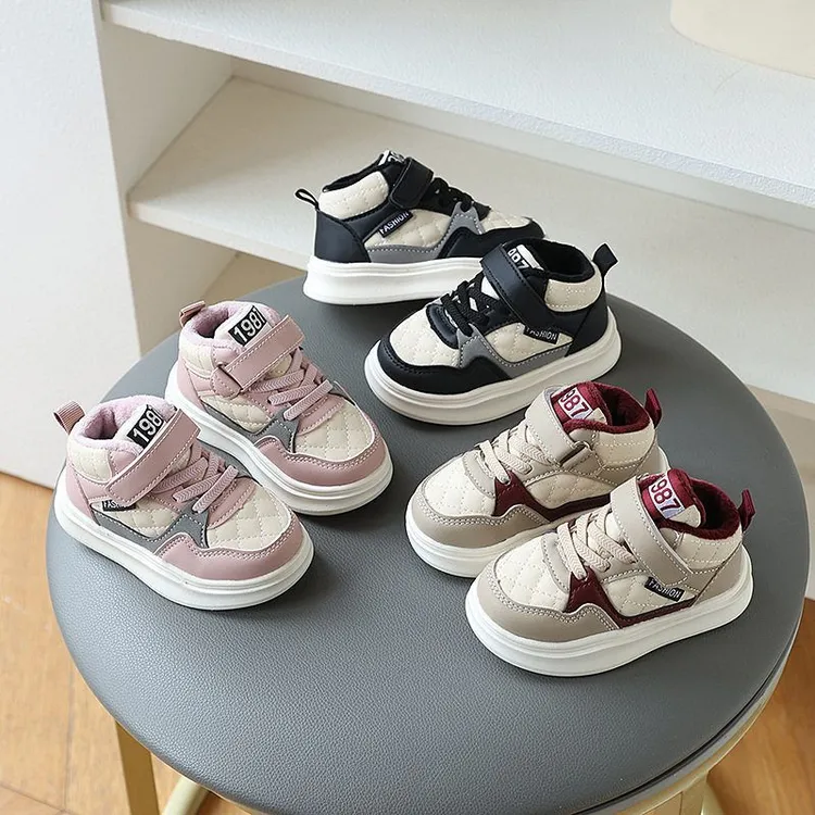 加绒二棉宝宝鞋子秋冬新款儿童运动鞋男女童休闲防滑软底学步鞋潮