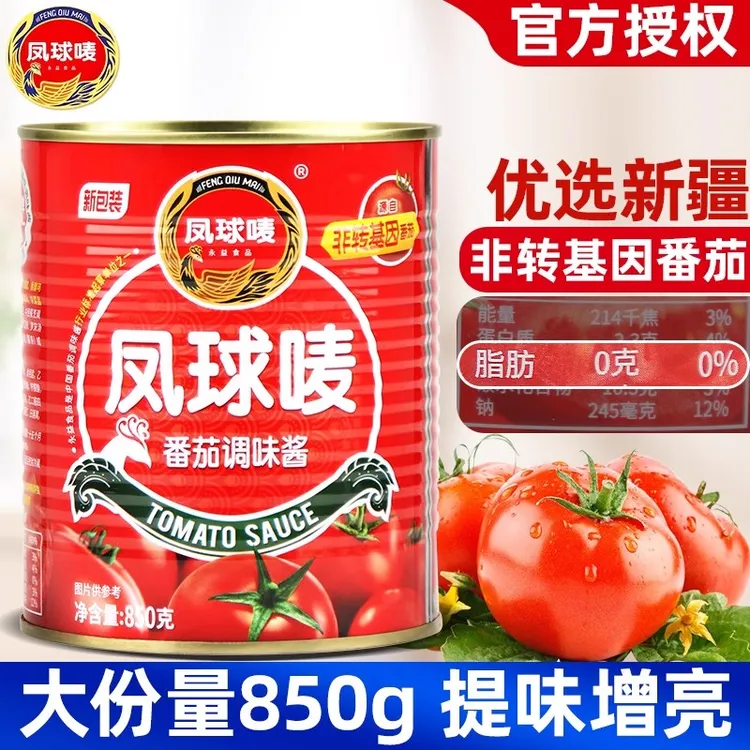 凤球唛番茄酱商用850g厨房炒菜烧烤调味酱番茄沙司西红柿酱蕃茄酱