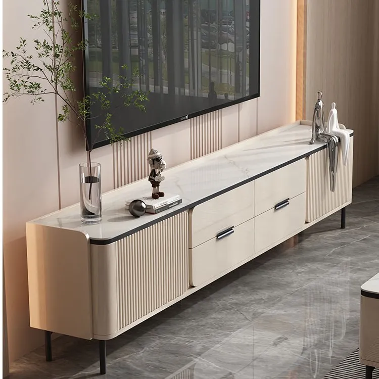 最新款电视柜茶几轻奢岩玻烤漆客厅意式靠墙加大电视柜客厅电视柜