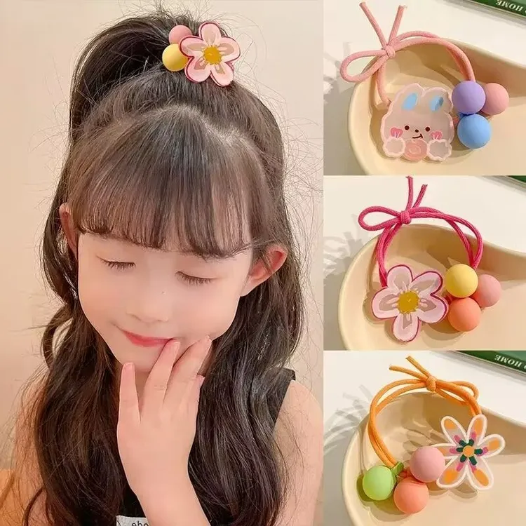 儿童发圈头绳韩版小女孩不伤发弹力好女童花朵橡皮筋2024新款发饰