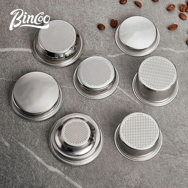 Bincoo咖啡手柄51mm粉碗58mm单双杯不锈钢无孔盲碗咖啡机清洗配件