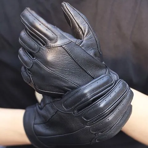 山羊皮男士摩托车手套骑行户外开车机车复古真皮触屏防风四季休闲