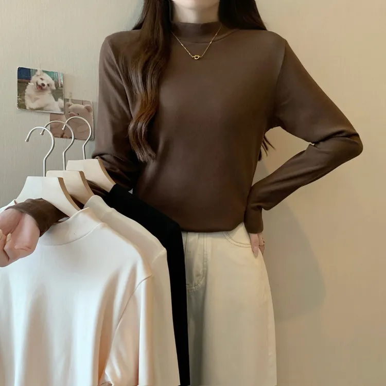 【11月活动价，过后恢复日常价 】半高领德绒显瘦打底衫66233#