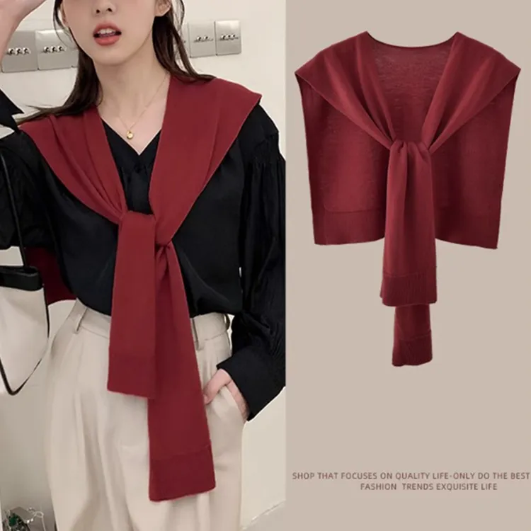 针织夏季空调房小披肩女外搭时尚洋气百搭衬衫护颈办公室春秋坎肩