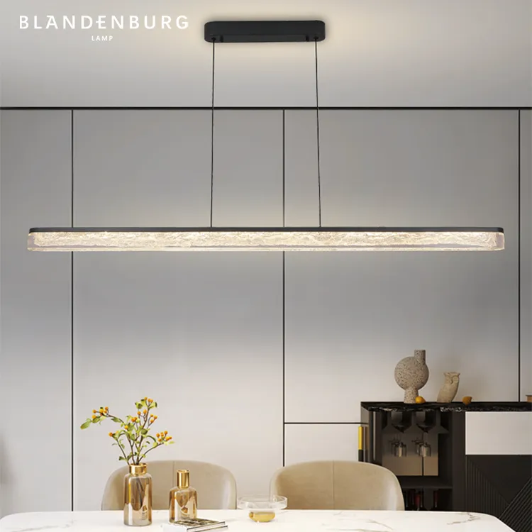 意式极简一字长条吊灯现代简约个性餐桌灯具轻奢奶油风艺术餐厅灯