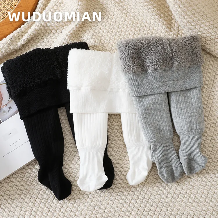 纯色婴儿连裤袜加绒连脚打底裤加厚儿童宝宝打底裤袜保暖外穿女童