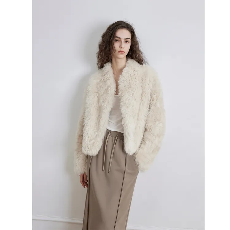 付智恩 晨雾童话 进口托斯卡纳半卷皮草外套皮毛一体