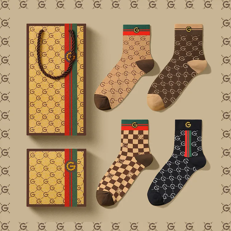 正品GDAD男士中筒袜子棉质经典条纹潮牌百搭防臭运动透气高档礼盒