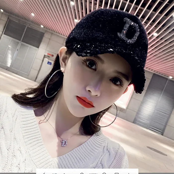 网红帽子女士冬天韩版潮时尚棒球帽休闲秋冬季青年毛绒鸭舌帽子