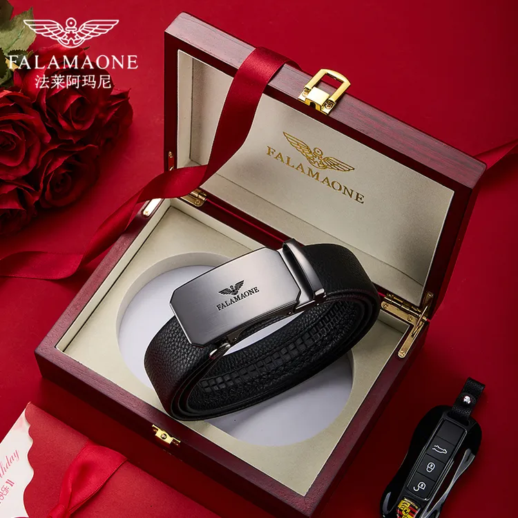 FALAMAONE/法莱阿玛尼真皮男士新款商务休闲腰带自动扣休闲裤带潮