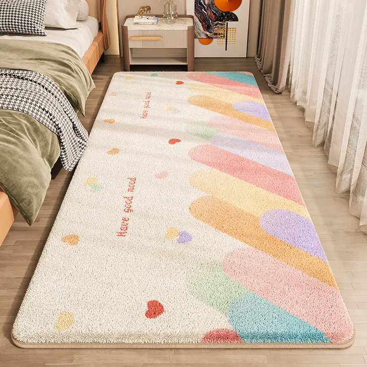 高级感主卧房间家用地板床下床前垫子可睡可坐铺垫卧室床边毯地垫