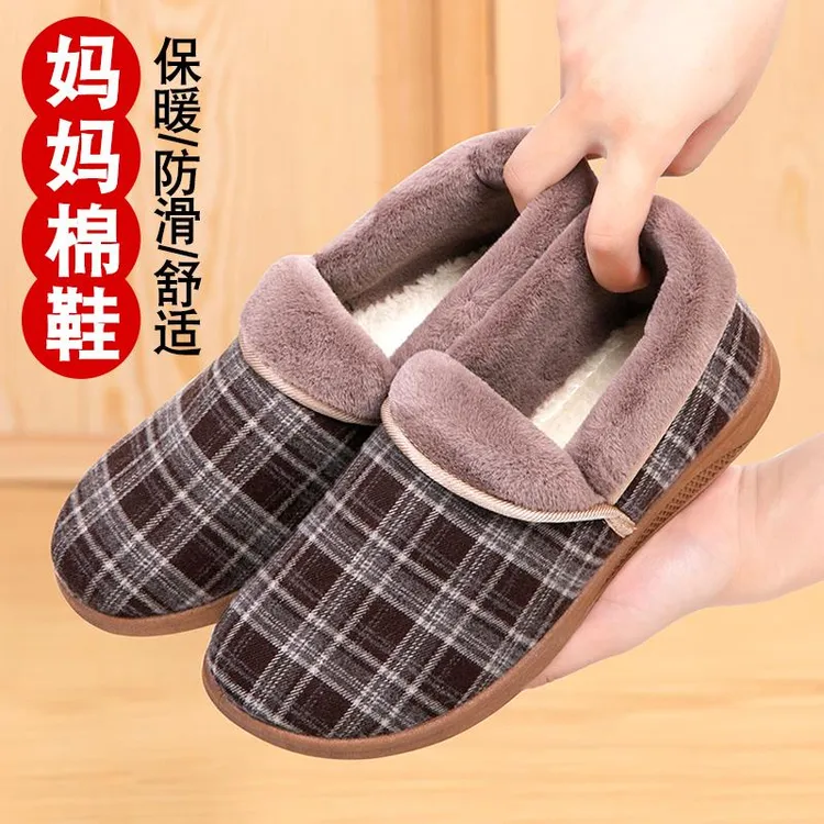 中老年棉鞋2025年冬季妈妈棉鞋老北京布鞋加绒加厚保暖鞋软底防滑