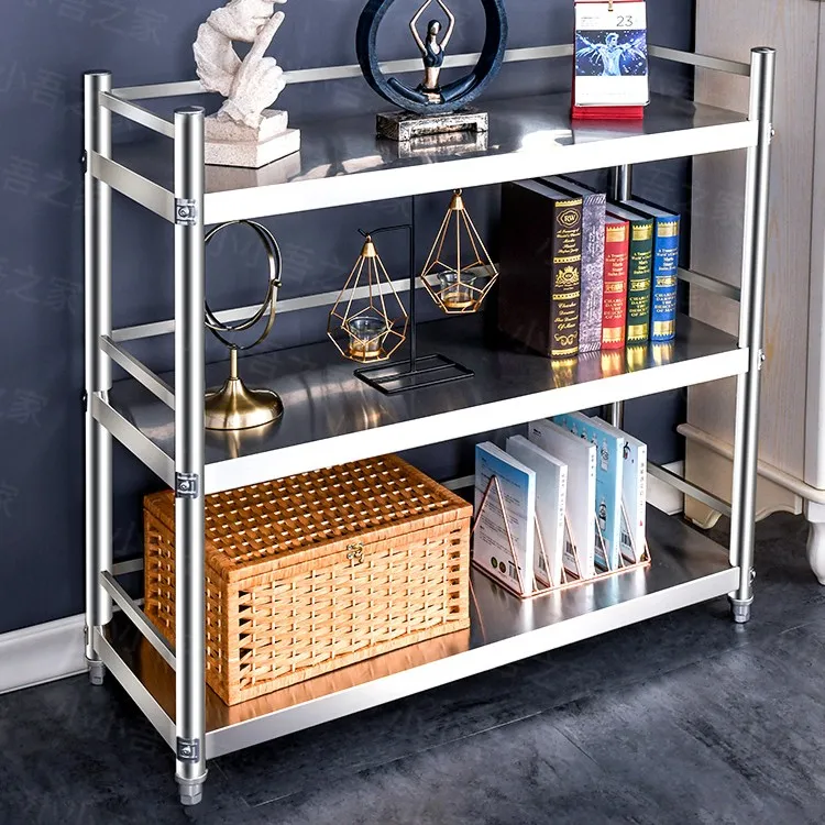 【加厚围栏款精品201】新品多层不锈钢厨房微波炉烤箱收纳架多功能