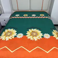  四季棉床盖双面厚多功能防滑亲肤绗缝炕盖时尚四季款床盖-太阳花