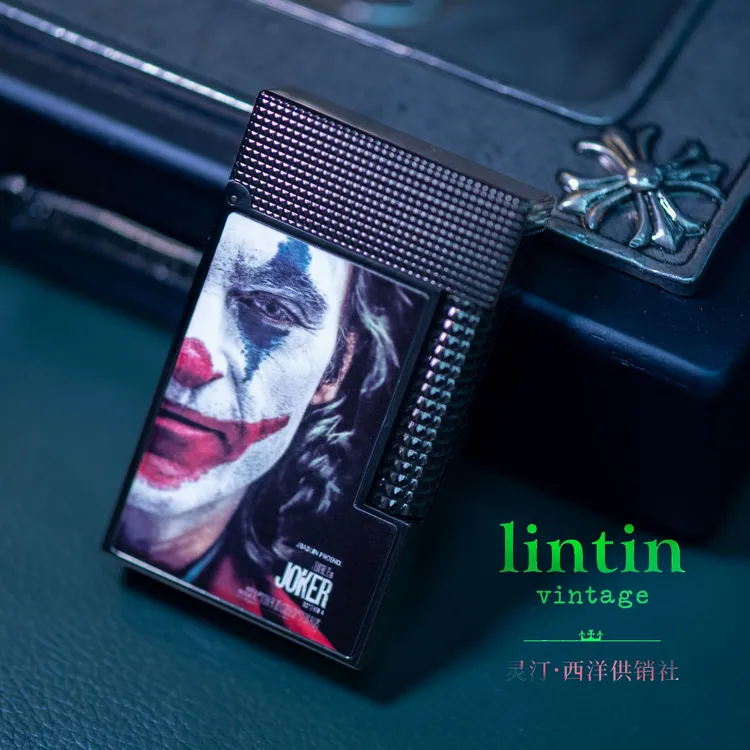 【夜光小丑】希斯·莱杰轻奢品牌朗声充气打火机黄铜侧滑点火送男友