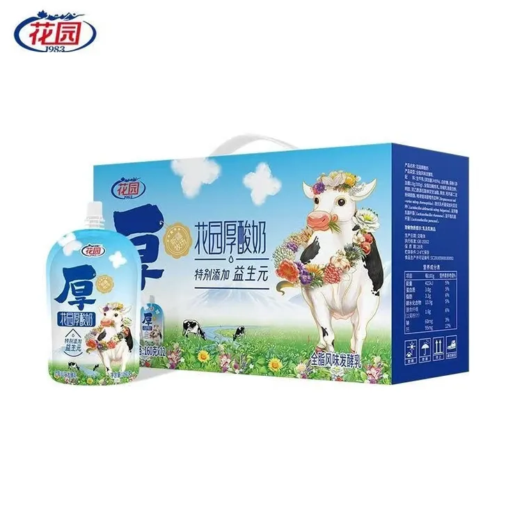 临期花园厚酸奶160g*12袋发酵营养风味添加牧场好喝
