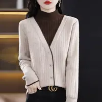 【现货】200斤可穿长袖毛衣女2025新款假两件长袖半高领Y68