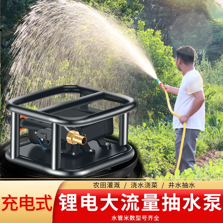 6分管大流量充电抽水泵抽水机家用浇水浇菜神器锂电水泵3米吸水管