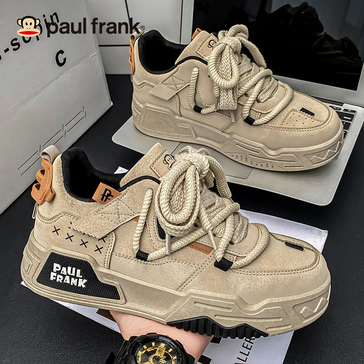 大嘴猴男士低帮休闲鞋百搭板鞋2025春季新款厚底增高时尚学生潮鞋