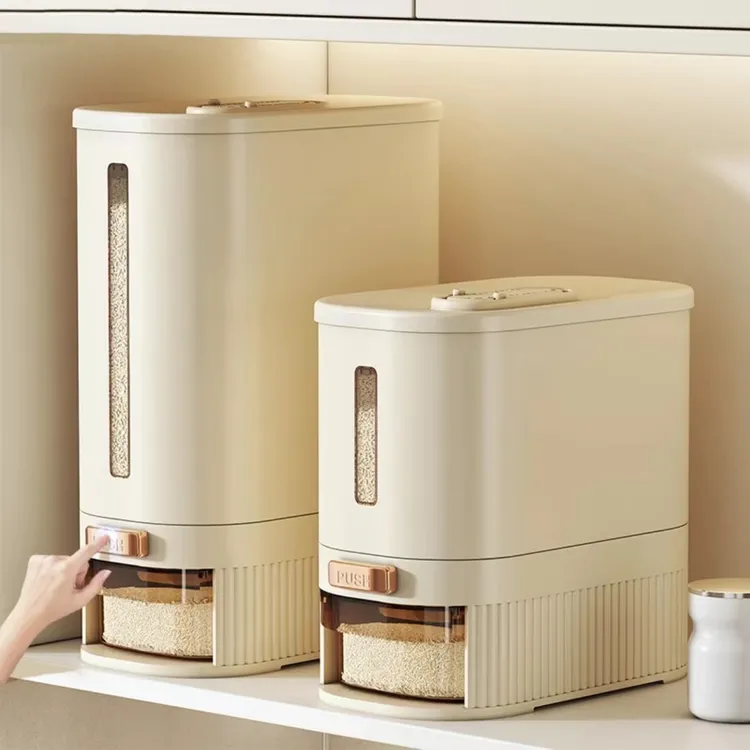 家用按压式米缸米桶厨房防虫防潮密封罐装米箱面桶米面杂粮储存器