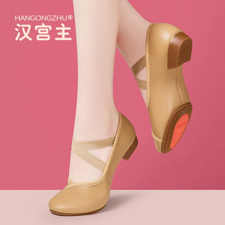 小羊皮舞蹈鞋专业教师鞋古典舞中国舞练功鞋两点式软底鞋有直板底
