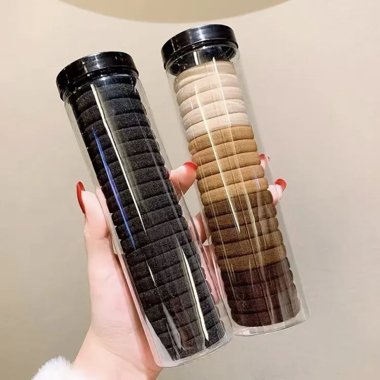高弹力耐用无接缝黑色发圈成人皮筋扎头发加厚发绳女不伤发皮筋