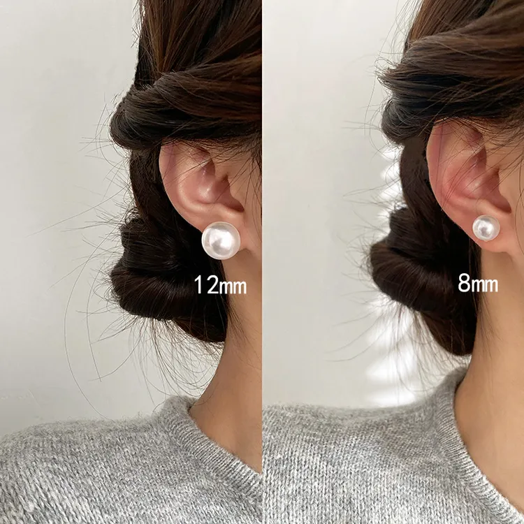 合金仿珍珠耳饰 设计感珠珠耳夹女无耳洞耳钉蚊香盘ins网红耳骨夹