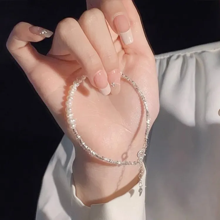 合金手链 碎银子珠珠手链女生ins小众设计感高级精致轻奢手饰品