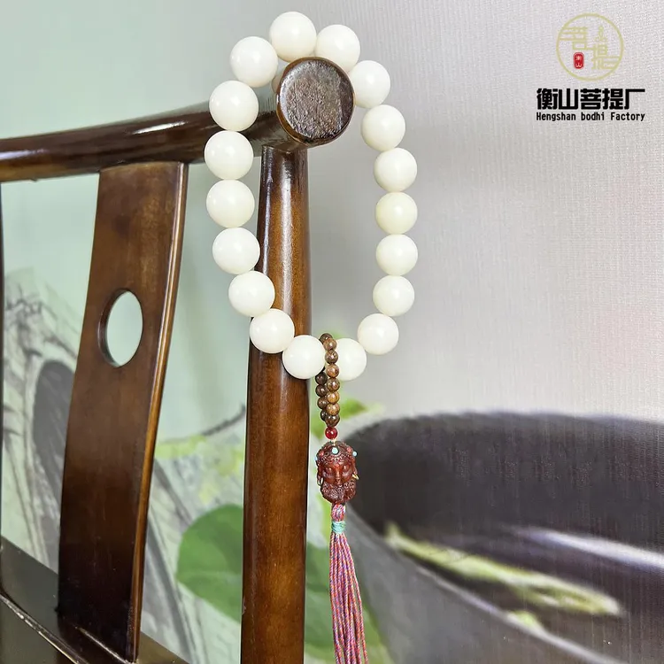【度母手持】2.0保真天然菩提根手串菩提根19颗+檀木度母大手持