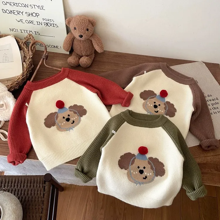 儿童毛衣2024秋冬套头毛衣卡通可爱女童针织衫加厚保暖上衣打底衫