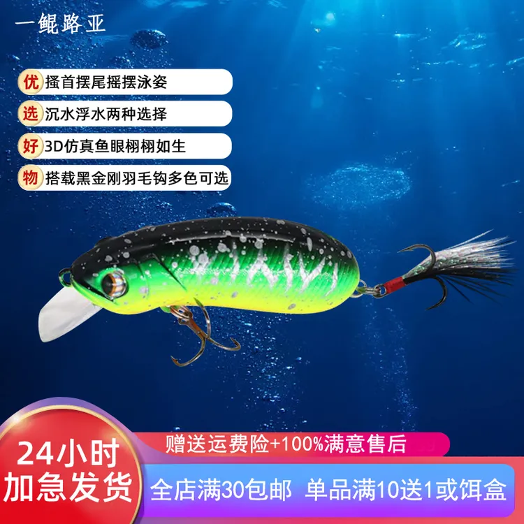 cc50/CC60缓沉材质米诺路亚饵摇滚小胖子鳜鱼翘嘴路亚假饵诱惑