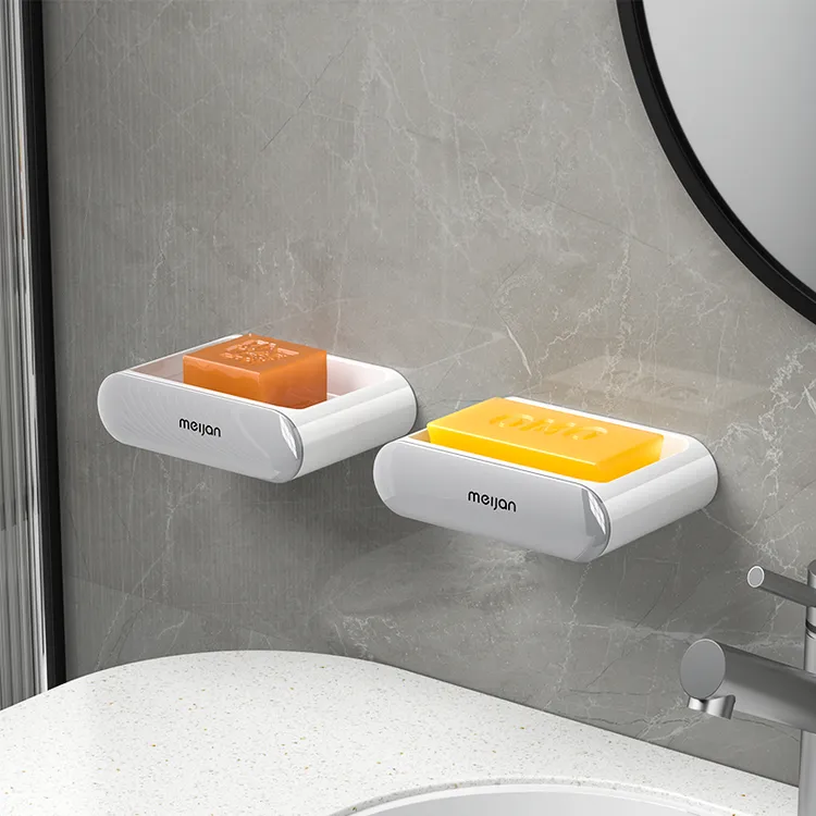 美简香皂置物架多功能家用大号卫生间浴室轻奢风肥皂盒沥水免打孔