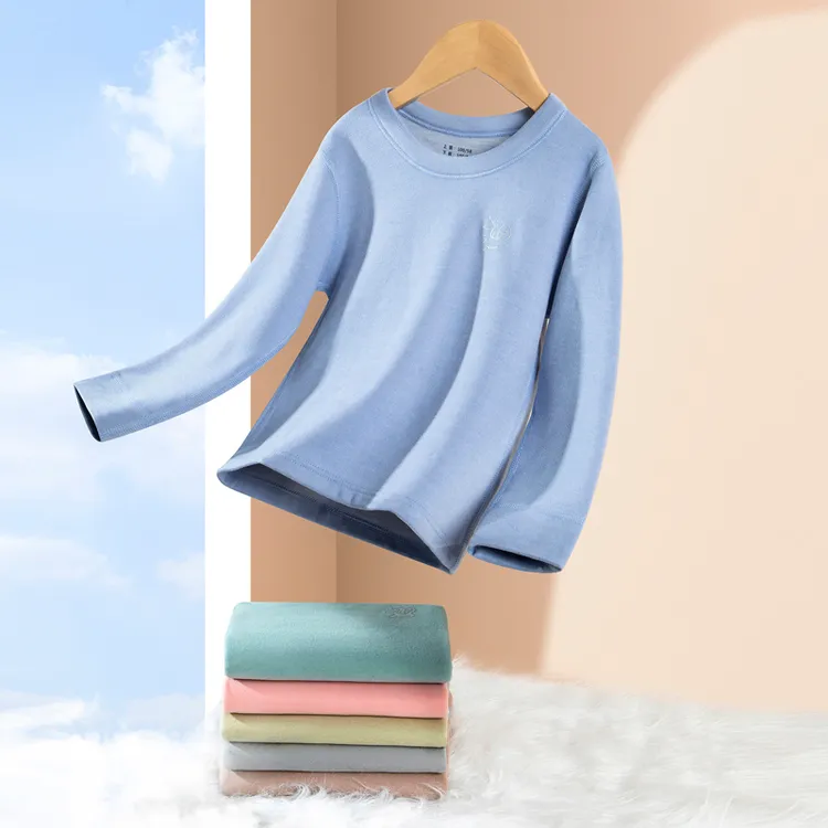 秋冬儿童羽绒蚕丝保暖内衣套装男女童秋衣秋裤小孩棉毛衫