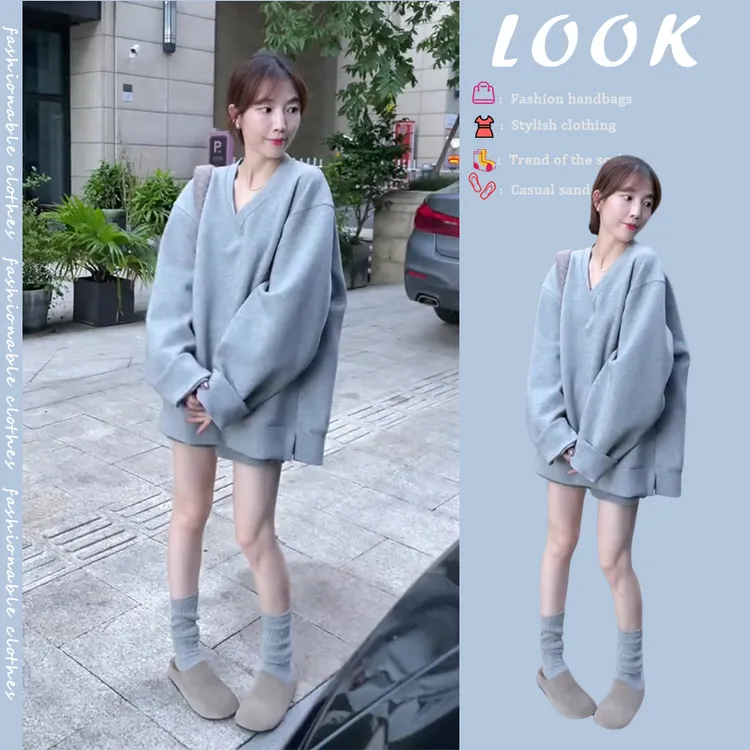 入秋一整套女装2024新款韩版时尚潮流百搭休闲风卫衣短裤两件套装