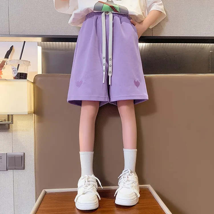 女童短裤夏装季外穿2025新款儿童宽松运动中裤中大童休闲五分裤潮