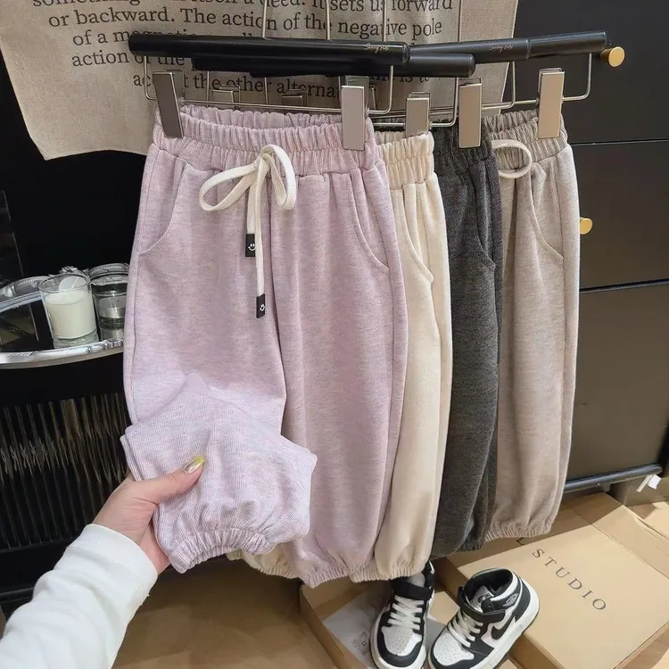 【亲子糯米裤】软糯人造棉秋冬男女儿童休闲长裤气球裤校园百搭神裤