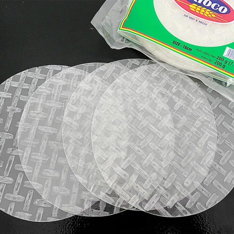 进口越南春卷皮水晶福袋米纸卷超薄饼皮透明春饼现包可生吃家用