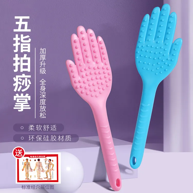 拍痧板硅胶经络拍拍棒肩颈敲打按摩健身锤捶背腿神器养生专用双面