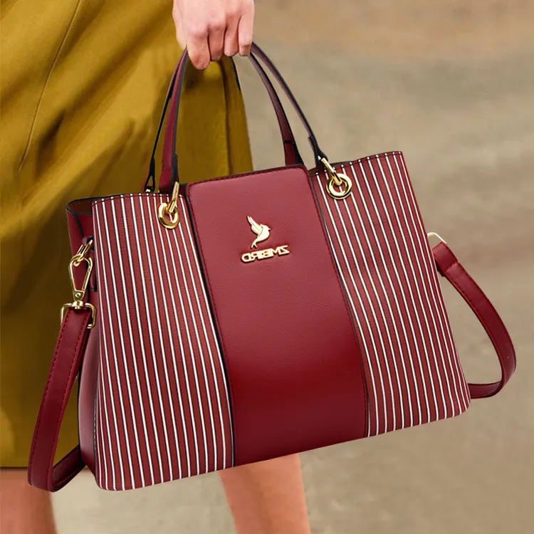 香港包包女包新款2025斜挎包女时尚百搭单肩包撞色条纹女士手提包