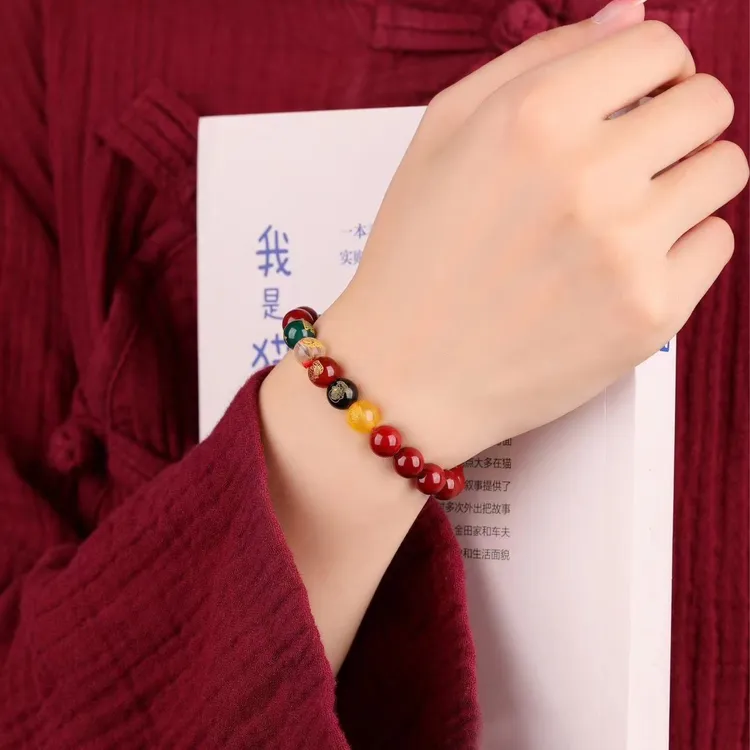 非金属手链 红色手链民族风时尚复古情侣礼物精致简约单圈百搭