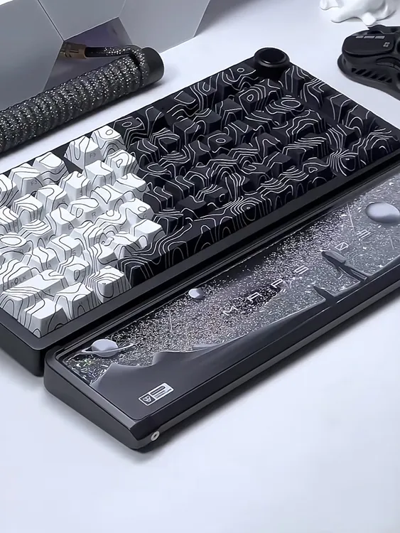 等高线侧刻透光PBT五面热升华键帽原厂个性客制化键帽75 98 100