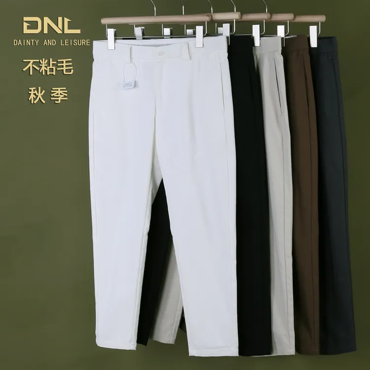 秋季棉锦九分裤男修身小脚长裤百搭黑色休闲裤弹力松紧腰男士裤子