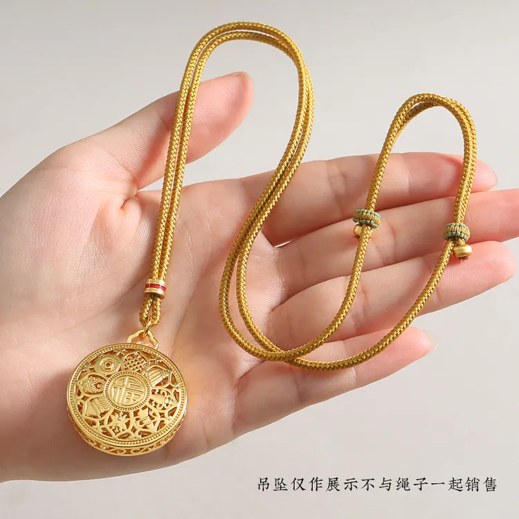 手工编绳高档八宝罗盘金色项链绳男女吊坠挂绳佛头挂坠挂件配绳